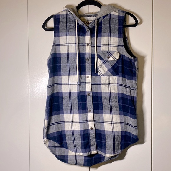 Hooded Plaid Vest - Picture 1 of 4